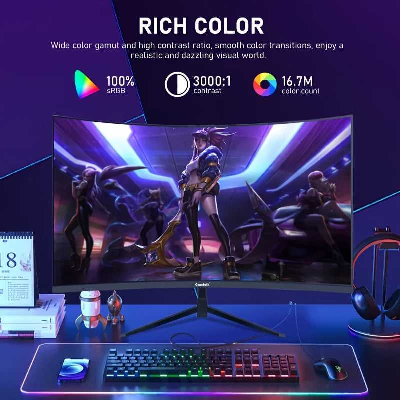 32-Inch Ultra-Wide Curved 165Hz Gaming Computer Monitor 1800R Computer Screen, 2 image 3