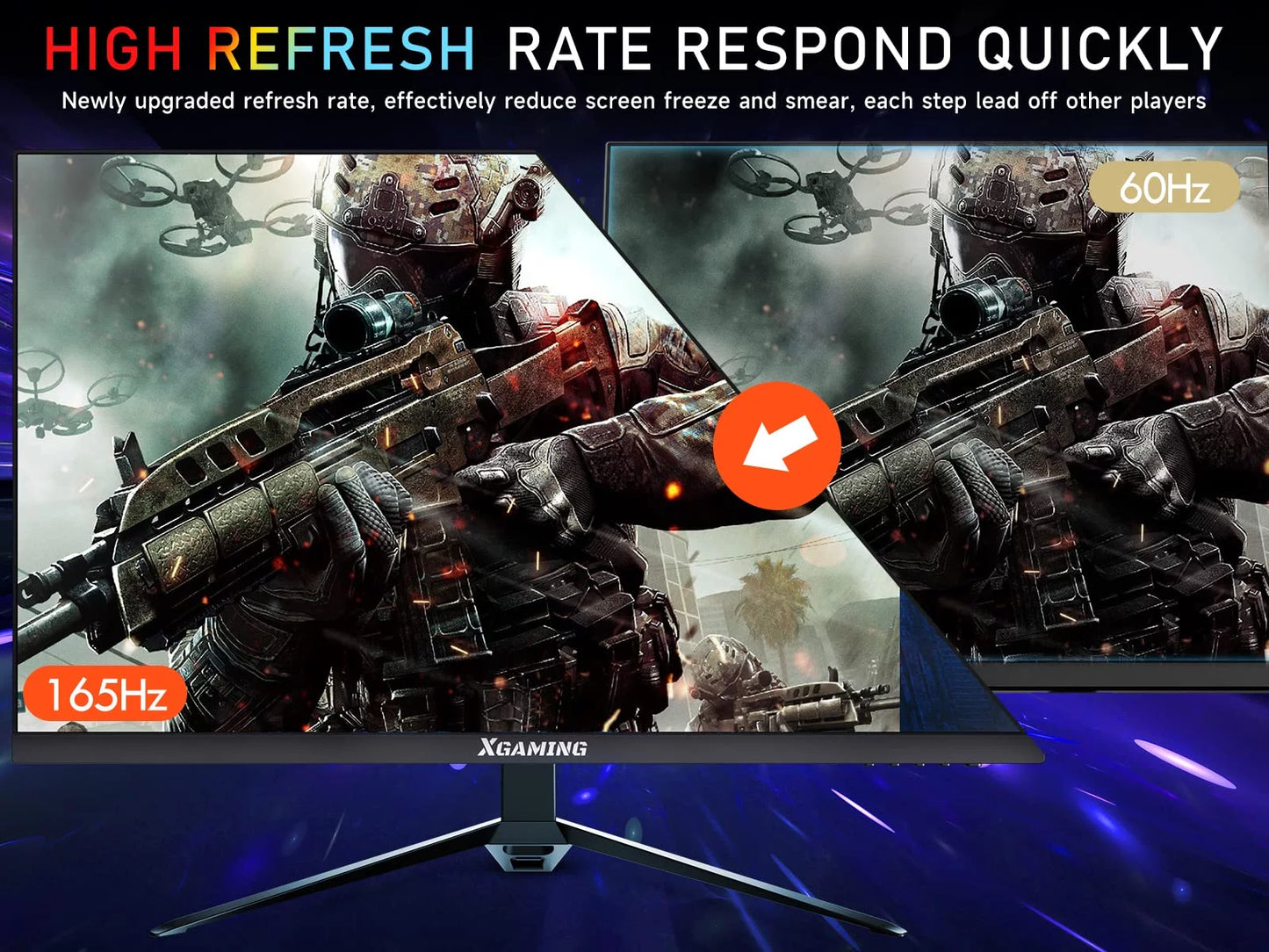 27-Inch 165Hz Gaming Monitor, 1440P Gaming Monitor, QHD 2K(2560X1440) PC Monitor image 7