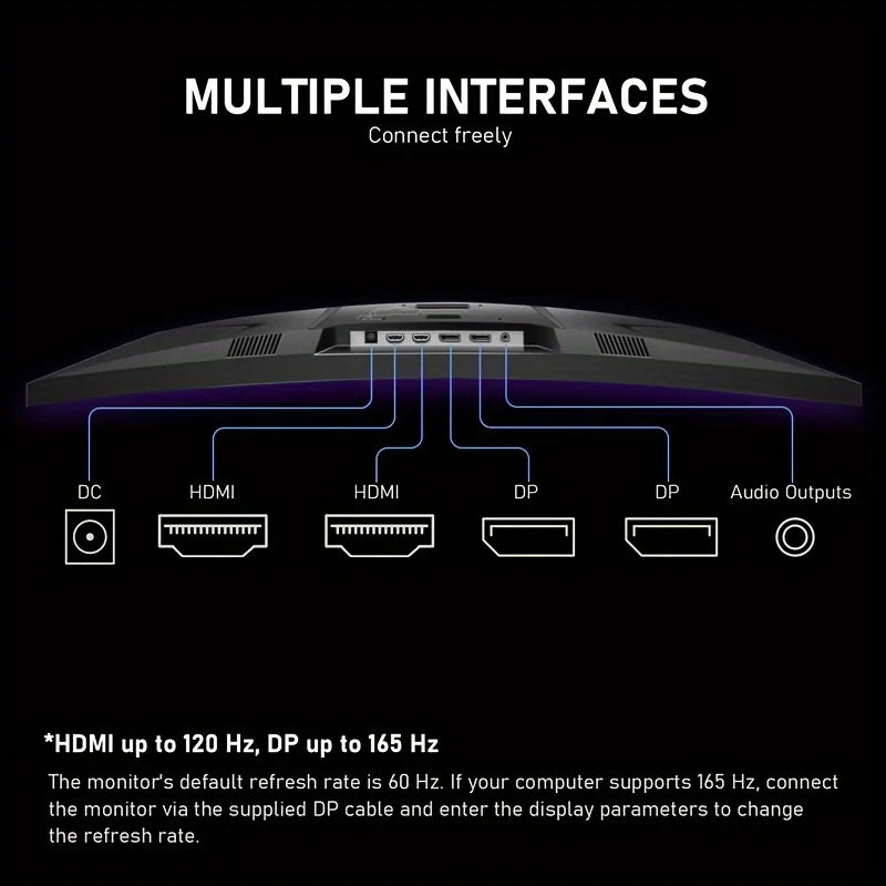 32-Inch Ultra-Wide Curved 165Hz Gaming Computer Monitor 1800R Computer Screen, 2 image 4
