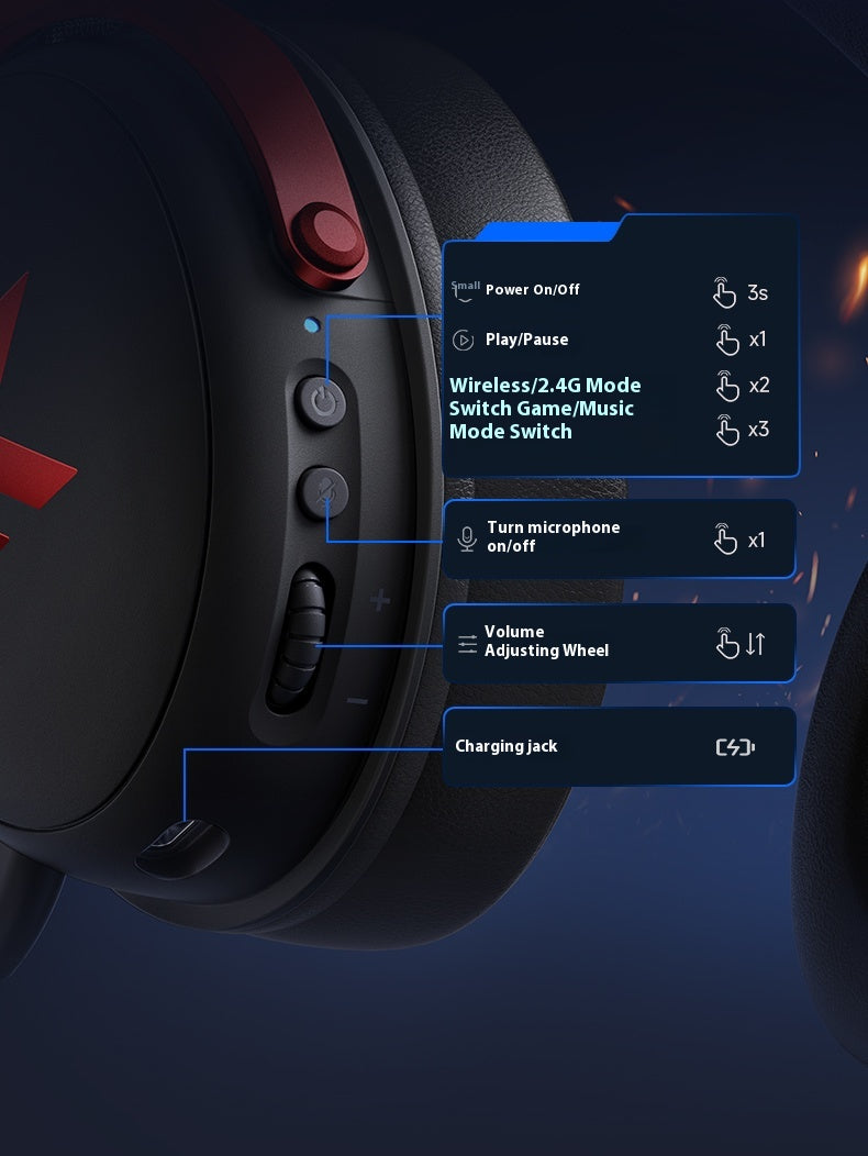 Original MCHOSE V9 Pro Customized Gaming Headphone Tri-mode Esports Earphones Hi image 24