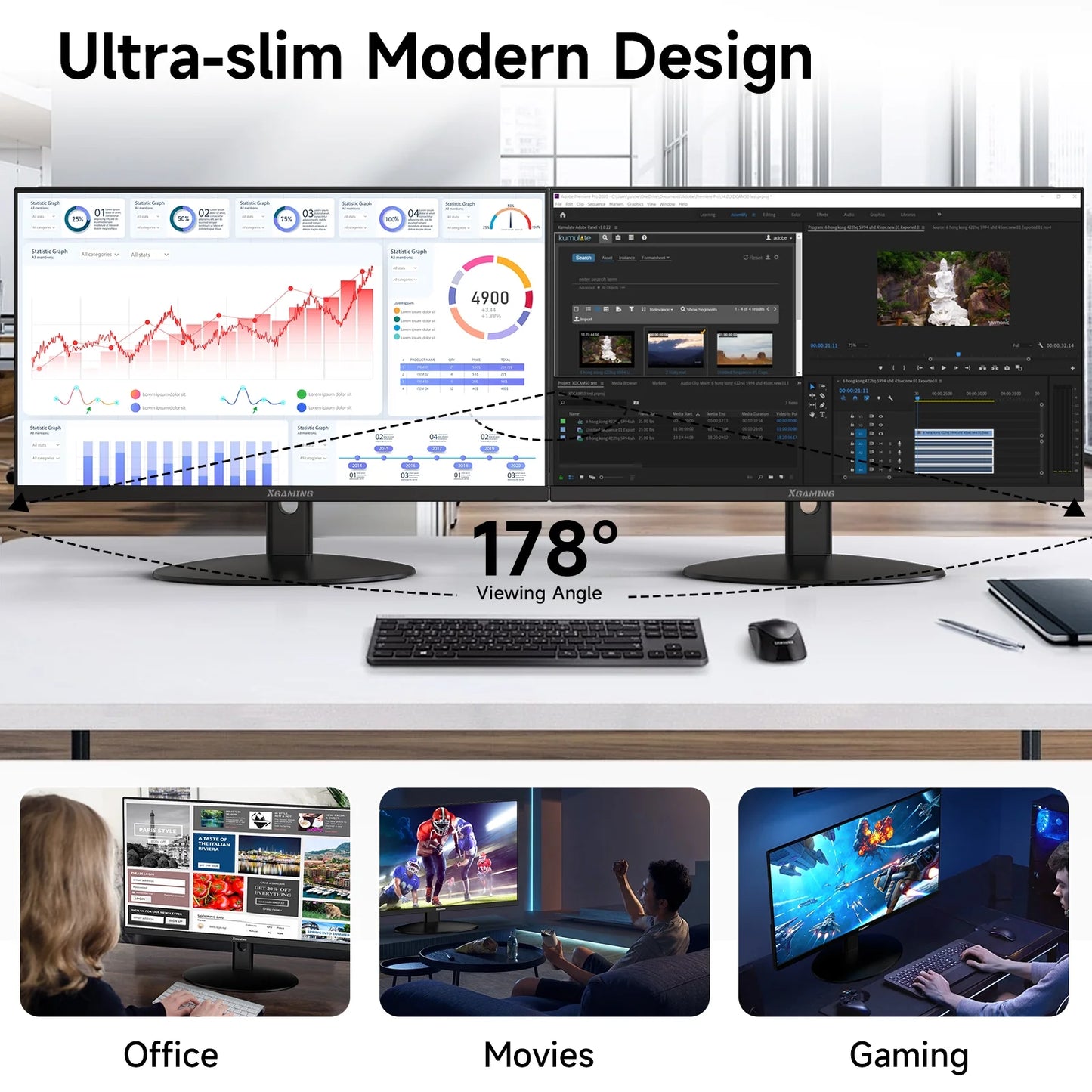 100Hz Gaming Computer Monitor 25" FHD 1920X1080P | VA Panel | Eye-Care Tech | Lo image 6