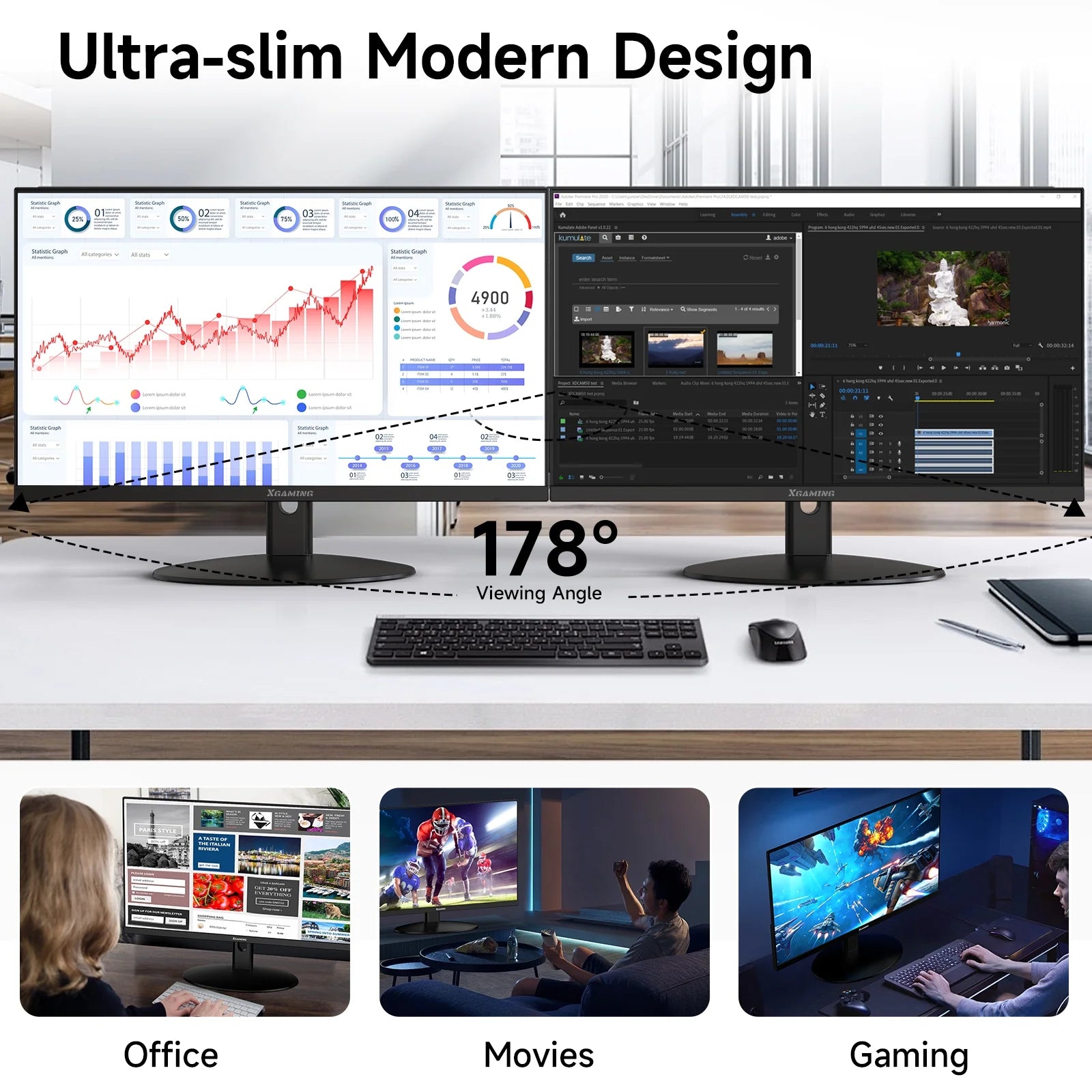 100Hz Gaming Computer Monitor 25" FHD 1920X1080P | VA Panel | Eye-Care Tech | Lo image 6