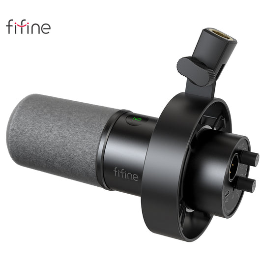 FIFINE USB/XLR Dynamic Microphone with Shock Mount,Touch-mute,Headphone Jack&Vol image 0