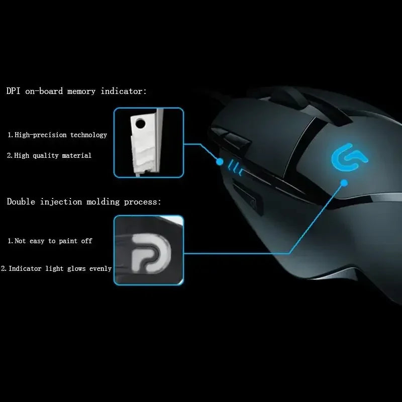 Logitech G402 Wired Gaming Mouse Periféricos profesionales para juegos PC sobre image 1