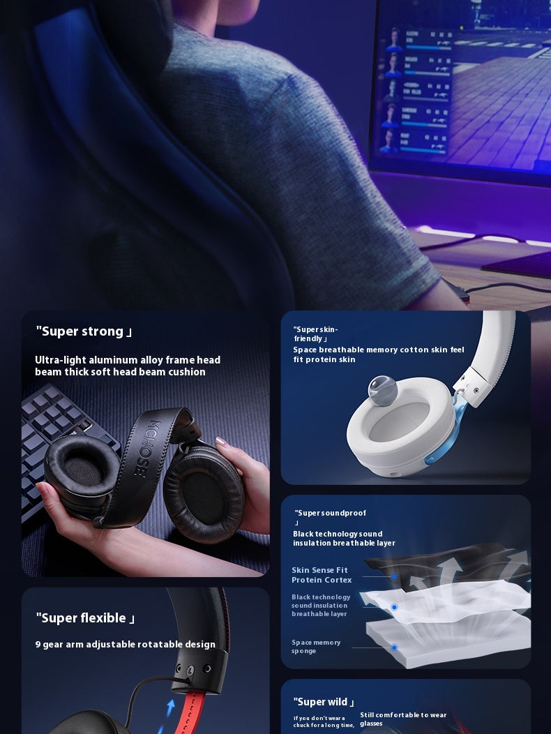 Original MCHOSE V9 Pro Customized Gaming Headphone Tri-mode Esports Earphones Hi image 17