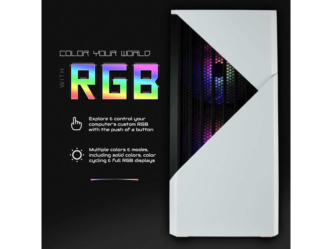 Castle Gaming Desktops, AMD Ryzen 5 5600G, 16GB, 1TB SSD, White image 1