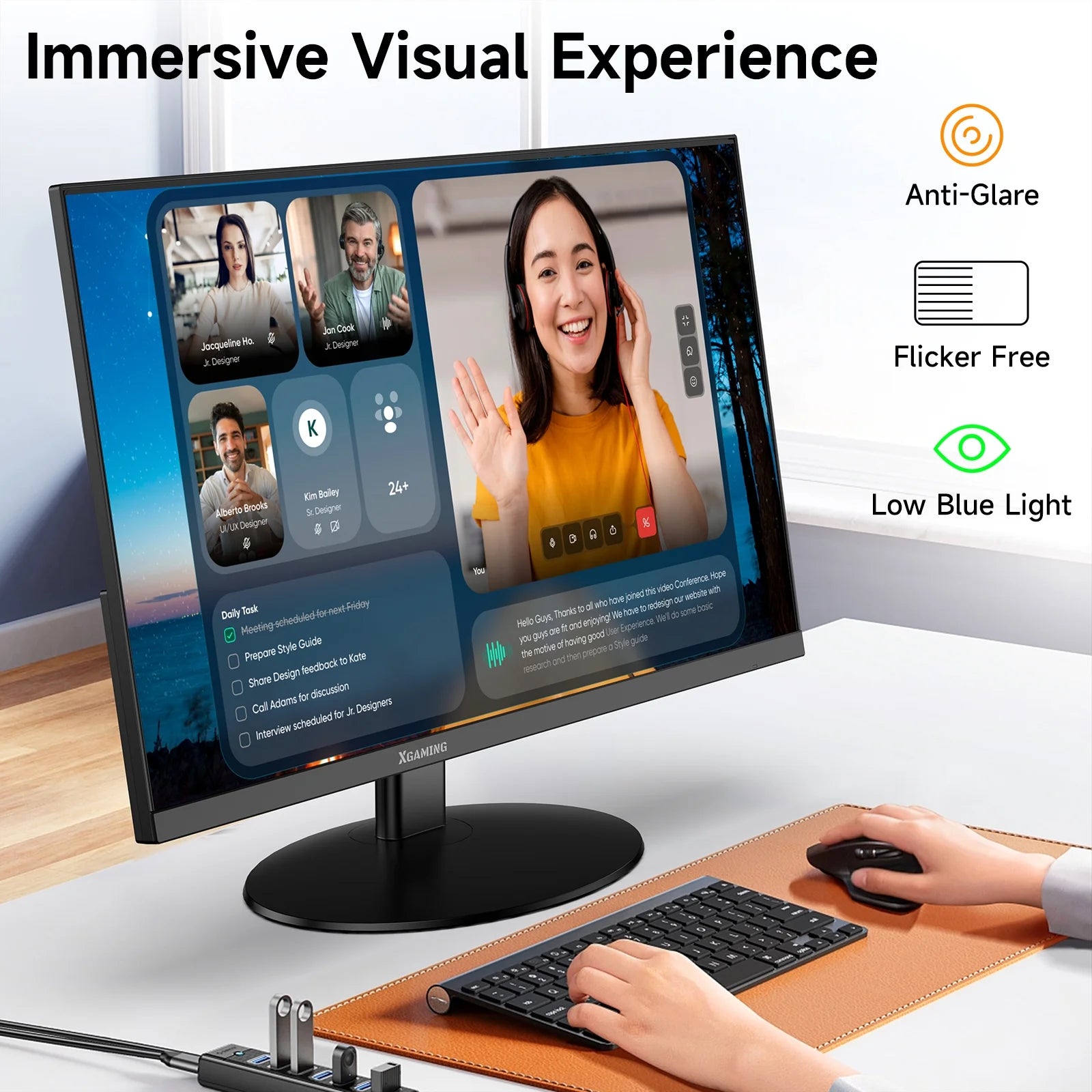 100Hz Gaming Computer Monitor 25" FHD 1920X1080P | VA Panel | Eye-Care Tech | Lo image 3